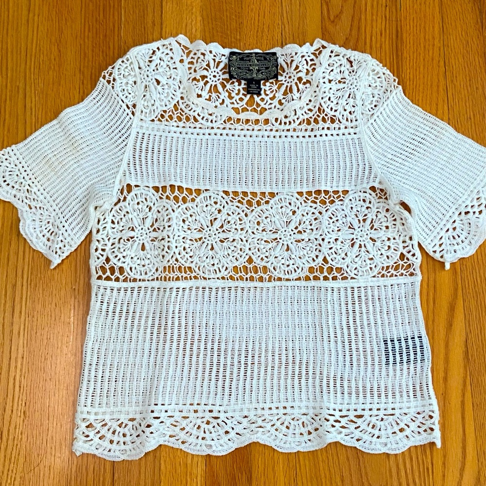 Anthropologie crochet blouse